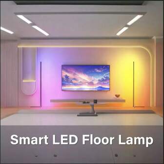 155 厘米长 LED 智能灯，铝合金外壳，耐用，遥控器，USB 供电，APP 控制，音乐同步，垂直黑色设计，适用于客厅、卧室和现代空间，简约装饰照明，家居装饰，环境照明，简约设计，现代照明，高品质制造，优质材料，可调节亮度，家居装饰，室内设计，非常适合圣诞节、生日、婚礼和其他节日