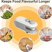 USB Rechargeable Bag Sealer & Cutter - 2-In-1 Portable Heat Sealing Machine For Food Storage, Chips & Snacks Preservation, Compact Plastic Bag Sealer With Freshness Lock Technology & Automatic Cutting - 白色 - 查看 9