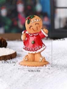 1PC Gingerbread Man Figurines, Christmas Gingerbread Man Ornaments, Resin Figurines Ornaments, Suitable For Room Decor Home Decor Bedroom Decor Christmas Decoration Christmas Giftsbirthday Gifts Wedding Birthday Decorations Christmas Decorations