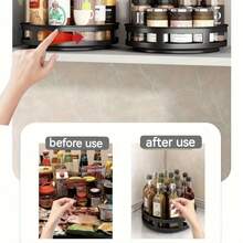 1pc Rotating 3-Tier Spice Rack, Multifunctional Countertop Condiment Organizer For Sauce, Vinegar, Seasoning - Multicolor - View 4
