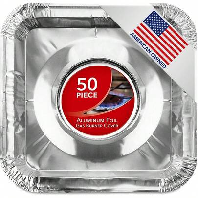 Round Electric Stove Burner Covers (50 Pack) 6 Inch And 8 Inch Disposable Stove Top Aluminum Foil Bib Liners, To Keep Kitchen Range Clean From Oil And Food Drips, Stock Your Home