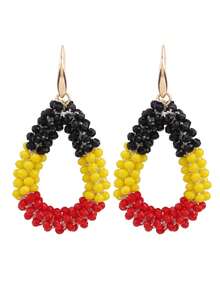 sehuoran Handcrafted Bohemian Beaded Water Drip Drop & Dangle Earrings For Women, Stainless Steel Ear Needle, Fashionable Boho Western Style Jewelry For Party And Banquet, Christmas Gift Idea, Versatile For All Seasons