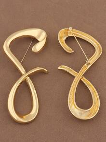 1 pezzo Spilla asimmetrica minimalista in lega di colore oro/argento con simbolo dell'infinito, grande spilla in metallo a forma di numero 8, gioiello adatto per l'uso quotidiano delle donne