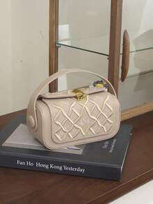 Geantă de mână trapezoidală pentru femei, design minimalist elegant, mâner versatil de umăr/superior, capacitate mare