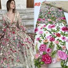 Wholesale French Luxury Mesh Embroidery Lace Fabric 2025 High Quality African Nigerian 3D Flower Tulle Net Lace For Women Dress Sewing - Multicolor - View 3