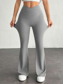 Speed mate 高腰喇叭瑜伽裤，女士提臀紧身打底裤，女士高腰交叉喇叭紧身裤，保暖内衬，冬季款