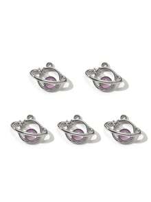 10/20pcs Random Styles Romantic Pink Pendants Collection - Heart, Moon, Bow-Knot, DIY Jewelry Accessories Valentines - Pink - View 14