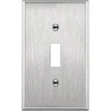 Toggle Light Switch Stainless Steel Wall Plate, Metal Plate Corrosive Resistant Cover Rotary Dimmers Lights, Size 1 - Gang 4.50x 2.76 7711, 430 Stainless Steel, Listed, Silver