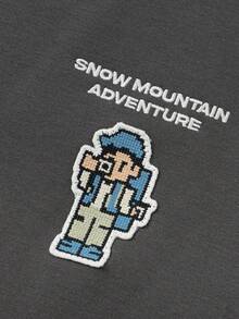 Balabala Boys Winter Sweatshirt, Mid Neck Casual Pullover, Warm & - Tea Ash - View 3