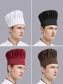 1 Mũ đầu bếp nhiều màu có thể điều chỉnh, Unisex, Thích hợp để nấu ăn, Chống bụi, Sử dụng cho tiệm bánh, nhà hàng, nhà máy, đồng phục đầu bếp và sử dụng hàng ngày - Nhiều màu - Xem 3