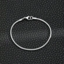 Pulsera de cadena de acero inoxidable de color plateado simple con giro para hombres, joyería de hip hop