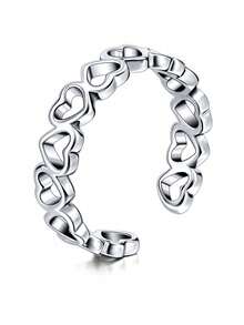 CIZME Nhẫn đeo ngón chân có thể điều chỉnh, thiết kế tối giản dễ thương đính đá Zirconia, trang sức chân mùa hè và đi biển, màu bạc, chất liệu thép không gỉ. - Bạc-2 - Xem 9