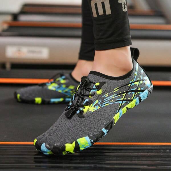 Unisex Indoor Fitness Shoes, Non-Slip Rubber Thick Sole, Elastic Breathable Mesh, Suitable For Gym, Yoga, Treadmill, Outdoor Barefoot, Aqua, Beach, Pool, Rock, Water Sports, Lightweight Slip-On