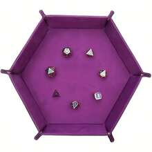 Foldable Hexagonal Dice Tray - A Soft Velvet-Like Storage Box With A Sturdy Metal Frame, Compact Foldable Design, Suitable For Games, Parties, Festivals (Christmas, Valentine's Day, Mother's Day), Festival Gifts, Party Presents, Festival Decorations, Elegant Appearance, Durable Structure, And Festival Shoppers