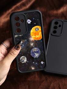 Brighten Up Your With A Universe Abstract Planet Of Cat Meme Pattern Simple Thickened Anti-Fall Phone Case Compatible With IPhone - Multicolor - View 4