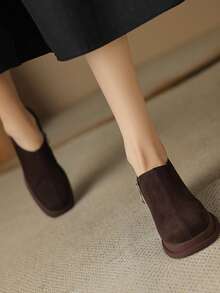 Women's Black French Chic Square Toe Thick Heel Platform High Heel Sandals With Single Strap, Wine Red