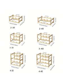 Apricot DIY Handmade Bamboo Wine Rack, Multi-Tier Wine Holder (6/8/9/12/16 Bottles) - Apricot - View 11