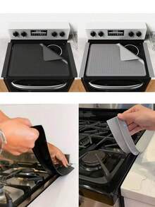28 x 20 硅胶炉灶垫 - 陶瓷炉灶保护垫，耐热玻璃炉灶垫，厨房沥水垫 - 黑/灰 - 查看 12