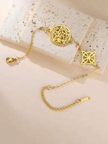 TEAMER 1 件不锈钢神秘女巫结空心星手链，男女通用简约优雅珠宝礼物，适合送给家人和朋友 - 時尚系列 - 查看 2