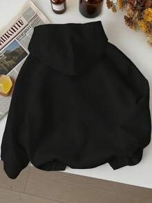 Young Girl Cartoon Pattern Warm Sweatshirt