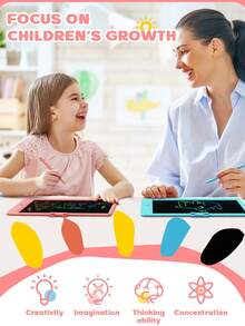 RSP Tableta de escritura LCD de 10 pulgadas, pizarra de dibujo, tableta de garabatos para niños, pizarra de escritura a mano, pizarra de escritura electrónica, adecuada para niños y niñas de 3 a 8 años, incluye bolígrafo y cuerda, pantalla borrable para reutilizar, suministros de aprendizaje de dibujo y escritura para el hogar, regalo para niños y niñas, cumpleaños, Halloween, Navidad - Multicolor - Ver 6