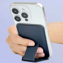 1 件可折叠皮革卡夹和手机支架，通用卡槽桌面支架 - 彩色 - 查看 7