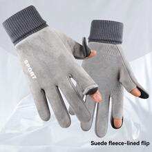 Winter Waterproof Ski Gloves Thermal Lined Warm Gloves For Men; Winter Thickened Touch Screen Outdoor Running, Cycling, Delivery, Two-Finger And-Finger Gloves, Snow Warm Cycling Cold Weather, Driving Biking Running