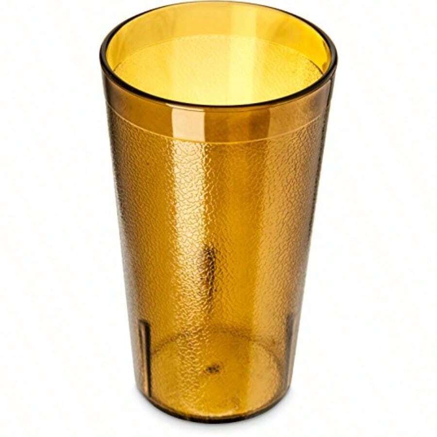 Carlisle FoodService Products 521213 Stackable ShatterResistant Plastic Tumbler 12 Oz. Amber