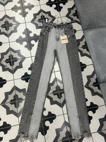 SQUALO Jeans de mujer con efecto lavado en azul, desgarrados y con efecto desgastado, estilo urbano