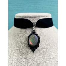 1PC Handmade Black Velvet Vintage Collar Necklace, Gothic Style Halloween Gift - Red - View 8