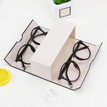 The New Double-Layer Glasses Storage Box Can Hold Two Pairs Of Glasses, A Large-Capacity Anti-Stress Glasses Case, And A Stylish And Portable Sunglasses Case Made Of PUI Materialtravel Essentials Travel Accessories Travel Bag For Vacation Holiday Back To School School Stuff Sunglasses Women - Nhiều màu - Xem 5