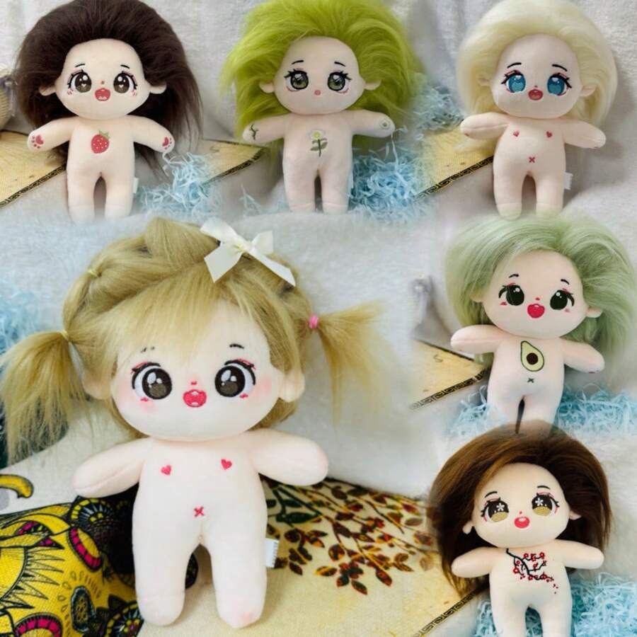 1pc/20cm Human Doll/Celebrity Doll/DIY Plush Doll - Requires You To Dress Up The Doll/Put On The Clothes You Made For Her - Can Be Used As A Wedding, Birthday Gift Or Collectible - Multicolor - View 1