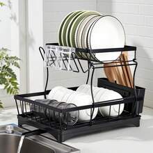 Lavavajillas, lavavajillas de acero inoxidable de 2 etapas, 360. °   Sistema de Drenaje Automático para Escurridor de Cubiertos, Vasos, Vajilla y Accesorios de Cocina - 1 - Ver 7