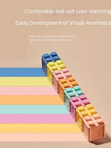 Baby Building Blocks, Toddler Stacking Toys, 8/16/24/32 Soft Educational Blocks - Numbers, Shapes, Colors, Animals - Push & Pull - Suitable For Babies Over 6 Months, 1-3 Years Old, Random Colors, Suitable For Back To School, Halloween, Christmas And Other Occasions - Multicolor - View 8