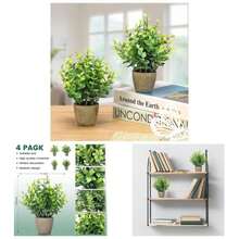 4 Pack Plants Ceramic Artificial Greenery Potted Plants Home Decor Office Decor Room Decor Farmhouse Decor Indoor Table Bathroom Decor