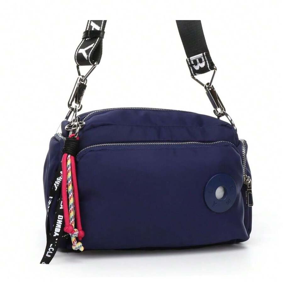 bolsas para dama ¡Sencillo español! ¡La calidad habla por sí sola! Bolso bandolera de nailon impermeable con múltiples cremalleras y capas
