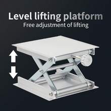 1 pieza Plataforma elevadora plegable de aleación de aluminio, soporte de nivel láser sin conexión eléctrica, gato elevador manual mini de laboratorio - Plateado - Ver 2