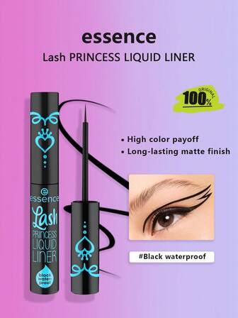 Essence Lash PRINCESS LIQUID LINER Black Waterproof,Quick-Dry & Waterproof,Precision Brush Tip,Flexible & Controllable,Easy Line Drawing,Long-Lasting & Smudge-Proof,Highly Pigmented,3ml/0.1 Fl.Oz.