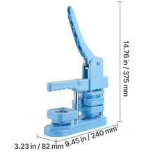 Button Maker Machine, 1.97 X 1.97 In Square, Plastic Pin Maker With Tinplate Front Shells, Plastic Back Covers, Magnetic Backings And Transparent Films, Ergonomic Handle, For DIY Badges, Blue - 50mm Blue 100 Squares - View 11