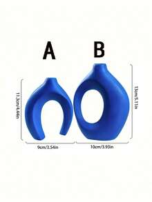 Wabi-Sabi Style Vintage Vase, Creative High-End Wall Niche Decor For Living Room, Liquor Cabinet, Home Accessories, Creative Alien Combination Throw Pillow Decor, Floral Arrangement, Minimalist Vase, Tabletop Decor - Blue - View 5