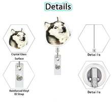 1 件装搞笑狗亚克力卡通动物伸缩徽章卷轴 - 彩色 - 查看 5