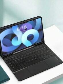 AKKHOO Wireless Keyboard With Touchpad, Rechargeable, Compatible With Ipad Tablets