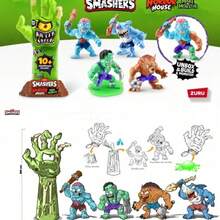 ZURU ZURU Licensed Smashers Horror House - 11-elementowy zestaw Mystery Toy Box 26,5 cm z dłonią potwora | Zbuduj 4 losowe potwory | Zestaw przygodowy dla dzieci na prezent