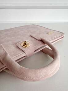 EIGIIS 1pc Slim Shockproof Laptop Sleeve For 14/15.6/16 Inch Notebook, Pink Business Carry Case For Women, Fashion Simple Portable Laptop Bag