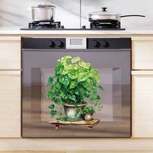 ملصق نباتات مزروعة واقعية - مصنوع من مادة الفينيل، مناسب لديكور جدران غرفة المعيشة أو غرفة النوم أو غرفة الدراسة، ملصقات ديكور الجدران