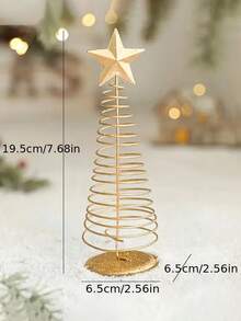 1pc Gold Mini Christmas Tree Tabletop Decoration Holiday Table Centerpiece Suitable For Home, Office, Suitable For Living Room, Bedroom, Fireplace, Party, Holiday Home Decor, Christmas Decoration, Christmas Ornaments, Office Decoration, Christmas Gift Christmas Decorations Room Decor Winter Christmas Decorations Home Christmas Gifts Christmas Decor - Multicolor - View 5