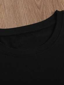 YOKASA Camiseta de manga corta con estampado informal de verano para mujer.1 pcs,180g Pure Heavy,95%Polyester 5%Spandex - Negro - Ver 4