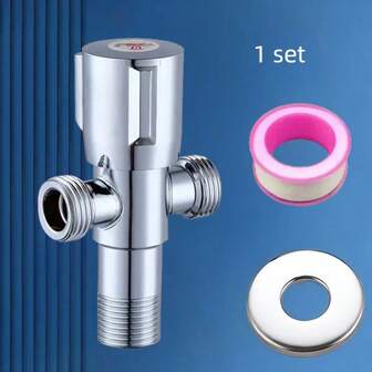 不锈钢角阀，双出口角阀，壁挂式截止阀，抛光表面，耐用结构，易于安装，房车水管及配件，适用于淋浴、厨房水槽、热水器、马桶、洗脸盆，非常适合万圣节和圣诞节礼物