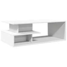 Coffee Table White 102x55x35 Cm Engineered Wood - 白色 - 查看 7