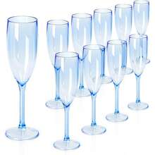 4-Pack Acrylic Champagne Flutes, Unbreakable Wine Glasses, Cocktail Beverage Cups, Durable And Stackable, Ideal For Parties, Hotels, Engagements, Weddings, Baby Showers, Valentine's Day, Ramadan, Anniversaries, Holidays, Picnics - Multicolor - View 3